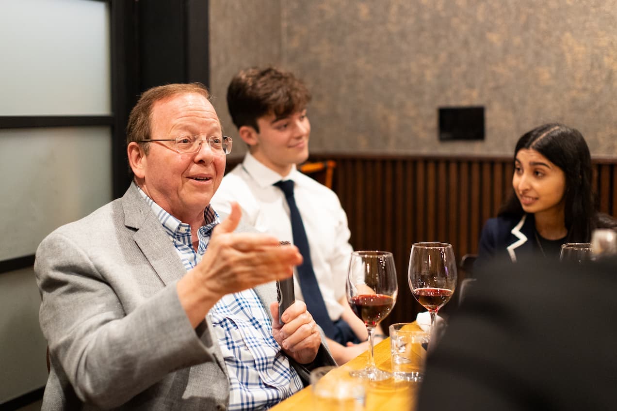 Professor Pape with Henry Smith and Noor Rehli